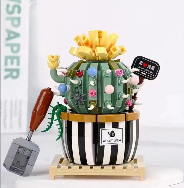 Potted Round Cactus | LOZ 1246 Building Bricks Eternal Plant Set