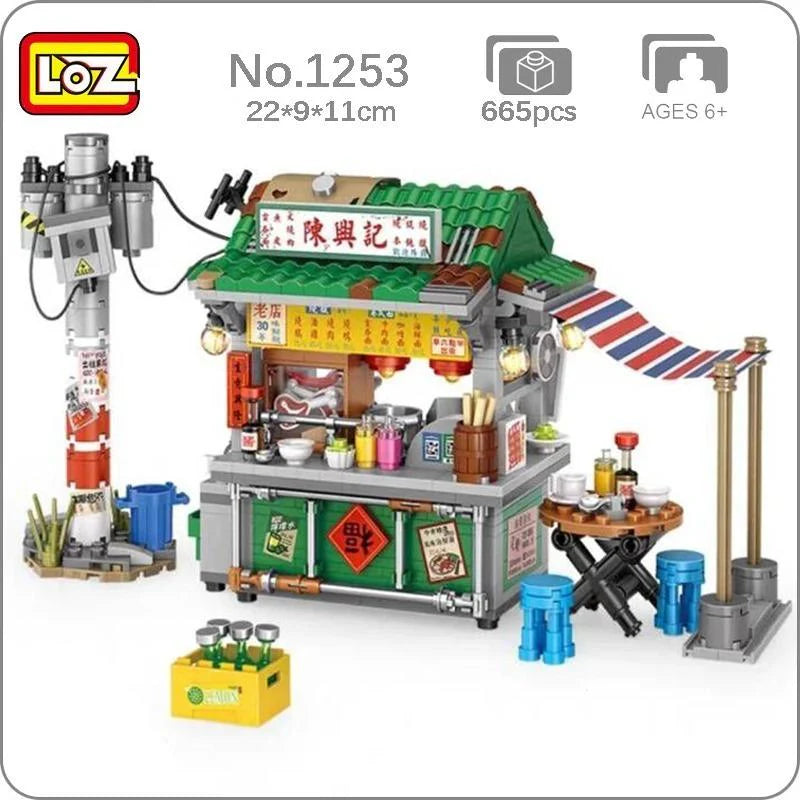 Noodle Food Stall | LOZ 1253 Building Bricks Mini Street Food Set