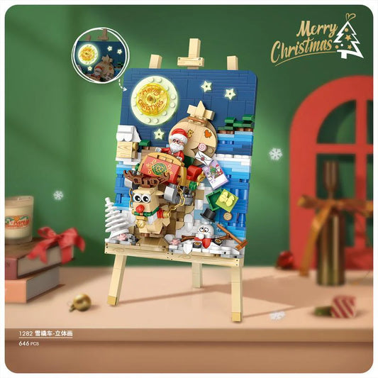 Christmas Sleigh | LOZ 1282 Mini Block Painting Set