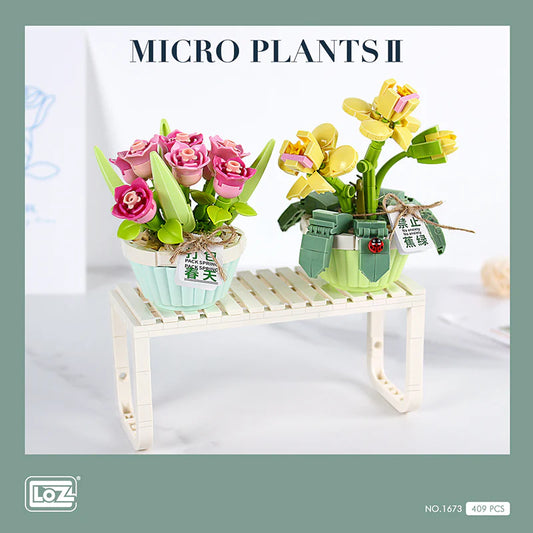 Tulip & Orchid Flower Pot | LOZ 1673 Mini Block Eternal Micro Plants