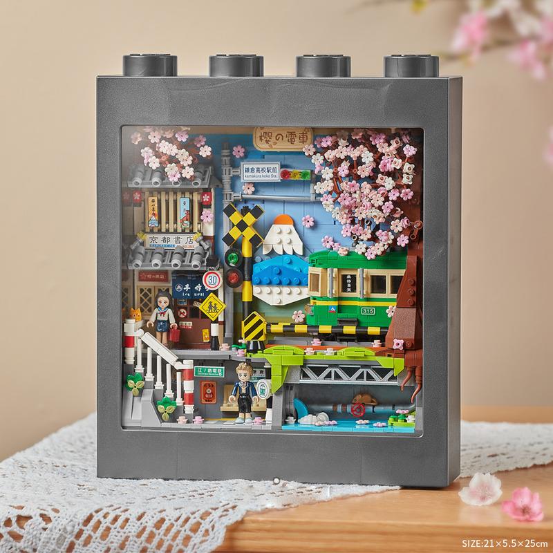 Sakura Tram | LOZ 1907 Mini Block Painting Photo Frame Set