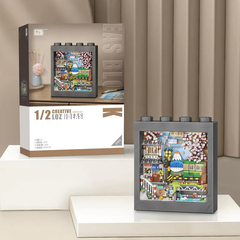 Sakura Tram | LOZ 1907 Mini Block Painting Photo Frame Set