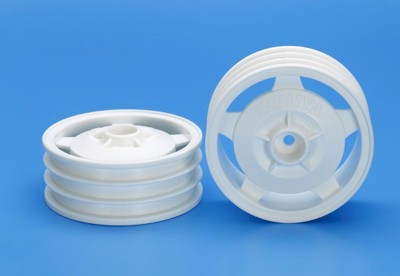 Tamiya 2WD Buggy Front Star-Dish Wheels (Hex Hub, White)