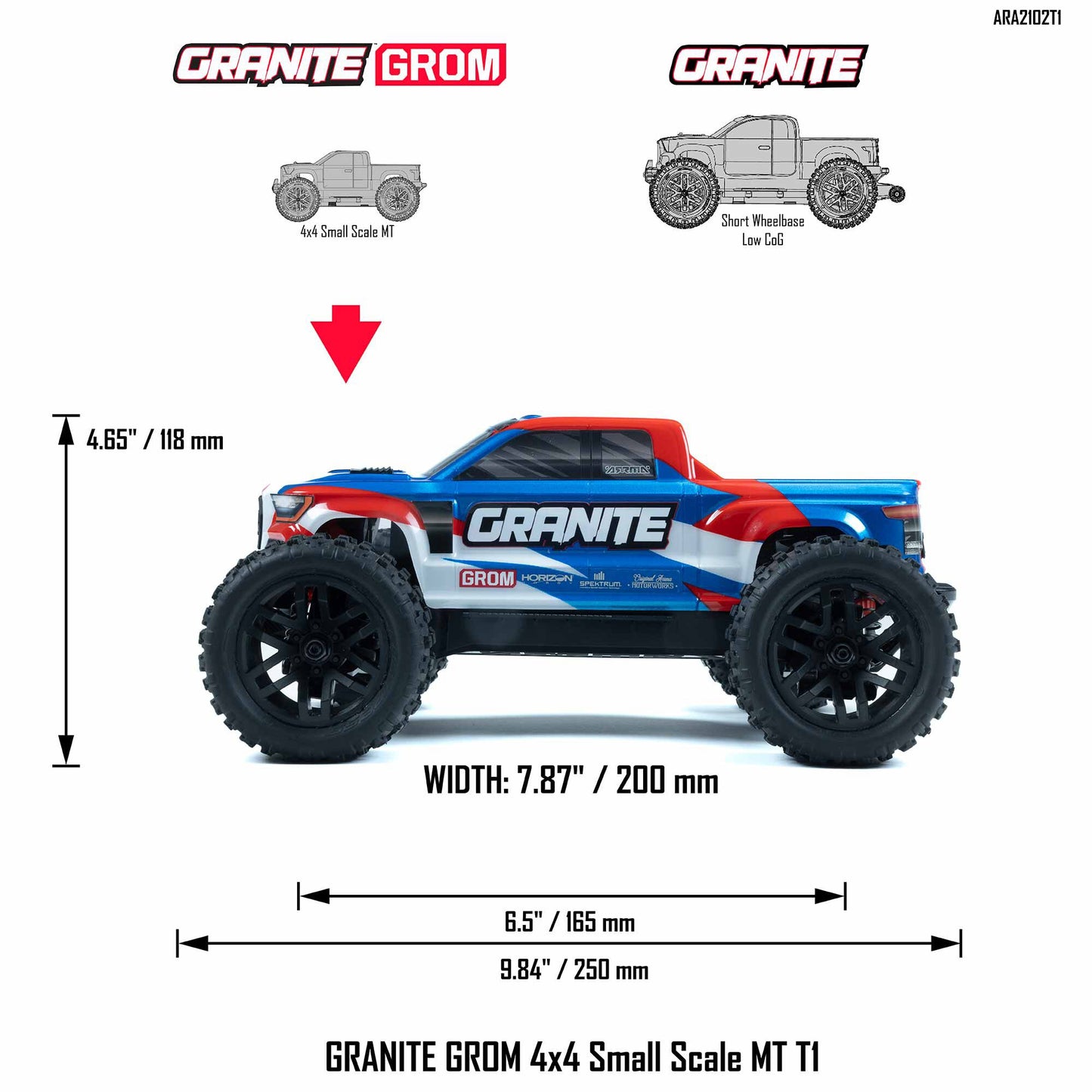 Arrma Granite Grom  4x4 Small Scale MT, Blue