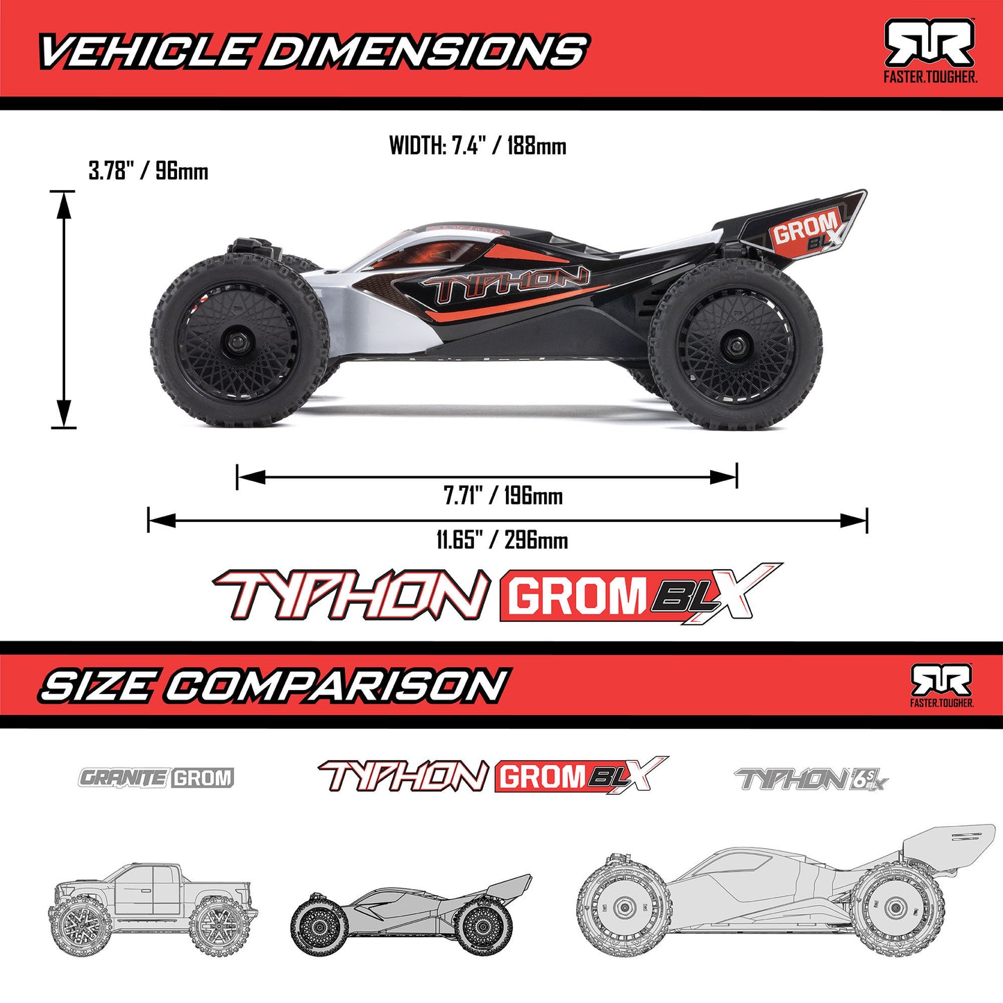 TYPHON GROM 223S BLX Brushless 4X4 Buggy RTR - Silver