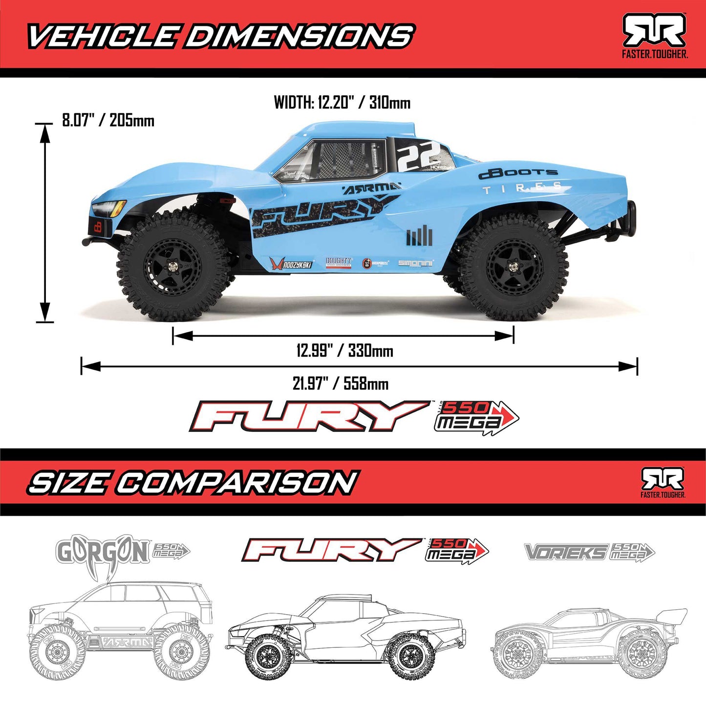 1/10 Fury 2WD SCT RTR Combo - Blue