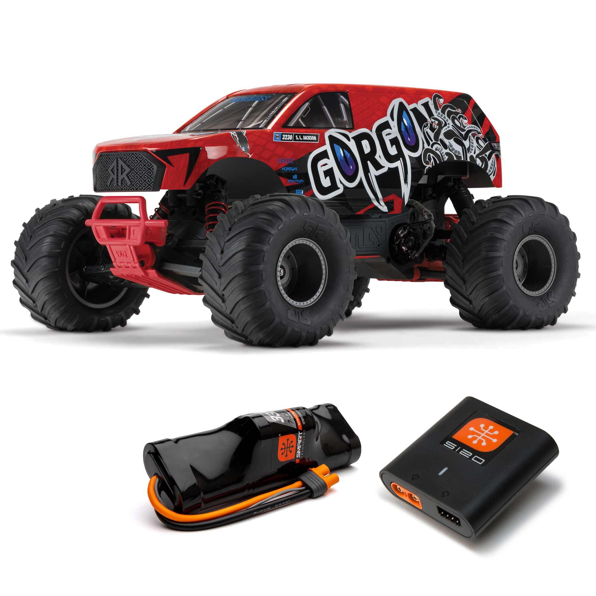 GORGON 4X2 Monster Truck RTR with Battery & Charger, Red – Chris's