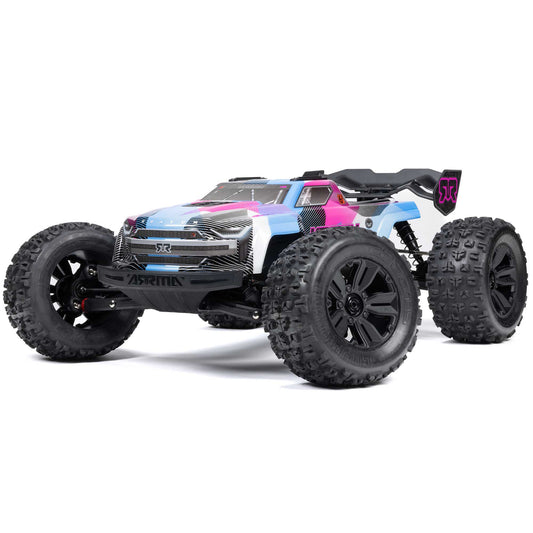 KRATON 6S V6 4X4 BLX Brushless Speed Monster Truck RTR, Blue/Pink