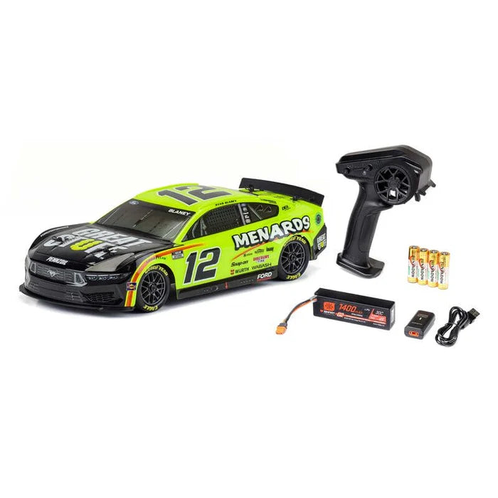 Losi NASCAR AWD RC Racecar, Ryan Blaney No. 12 Menards 2024 Ford Mustang