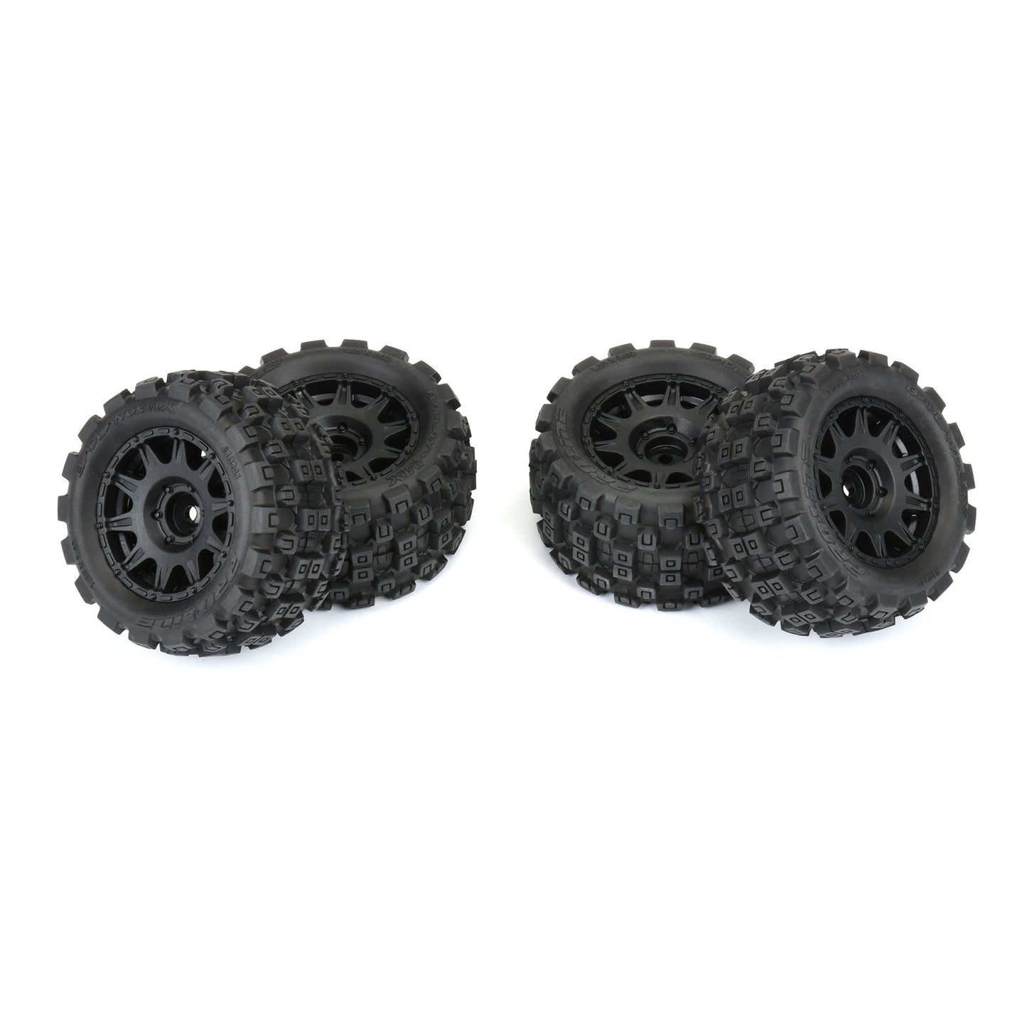 1/18 Badlands MX 1.85" F/R Mounted 12mm Black Raid: Granite GROM