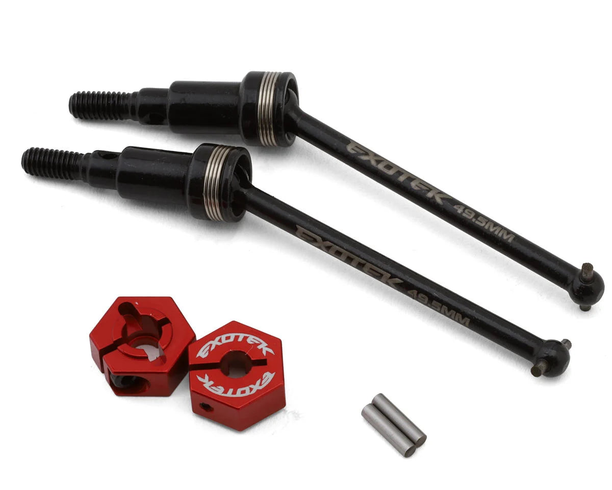 Typhon/Granite Front Steel CVD Driveshafts & Aluminum Hex Adapters (Red) (x2)