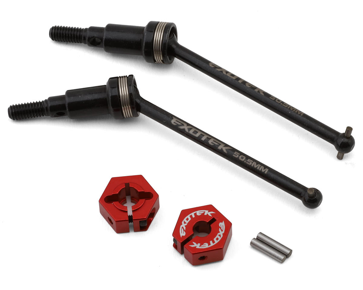 Typhon/Granite Rear Steel CVD Driveshafts & Aluminum Hex Adapters (Red) (2)