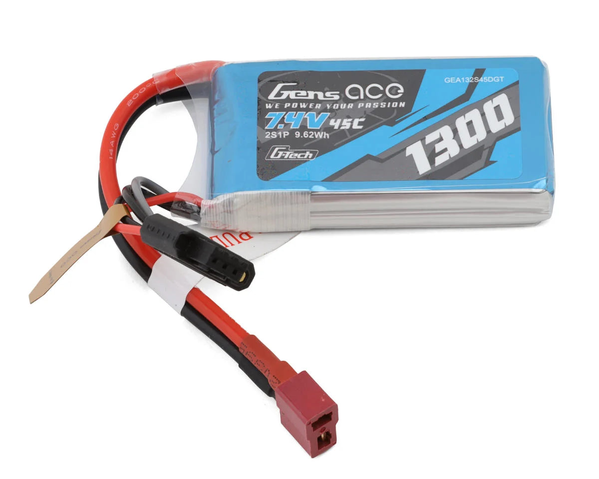 G-Tech Smart 2S LiPo 25C (7.4V/1300mAh) w/T-Style Connector