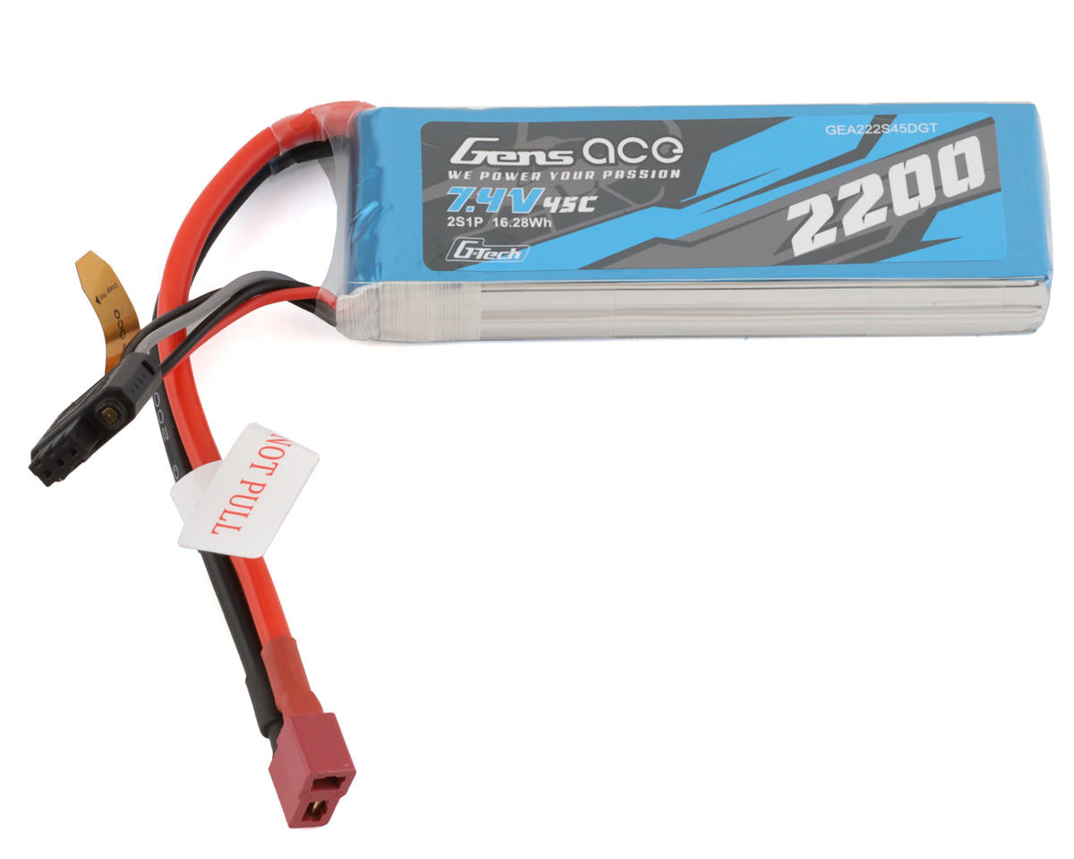 Gens Ace 2S G-Tech Smart LiPo Battery 45C (7.4V/2200mAh) w/Deans