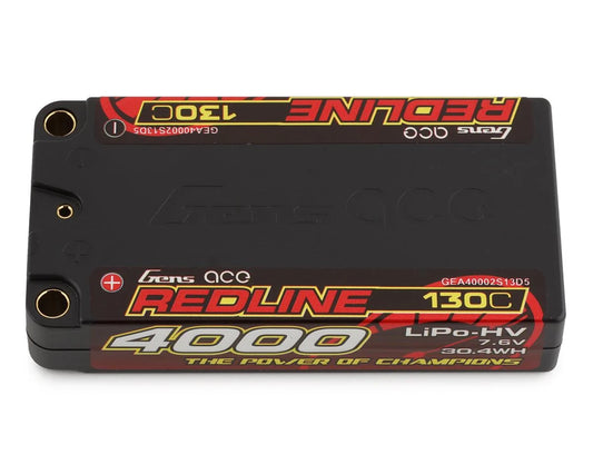Gens Ace Redline 2S LiHV 130C (7.6V/4000mAh) w/5mm Bullets