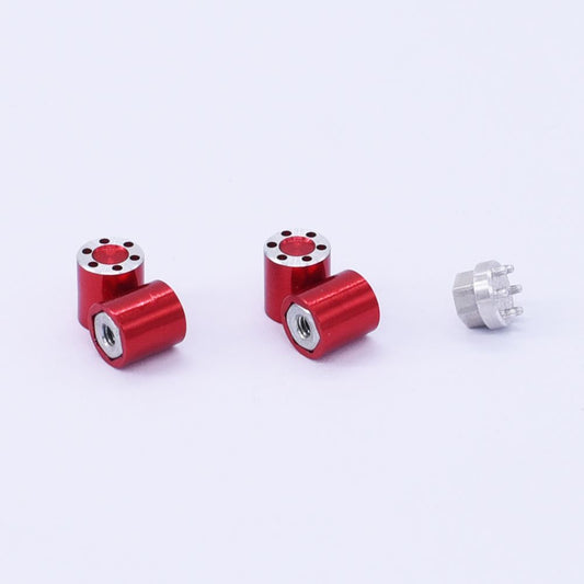 SCX24 Scale Wheel Nuts (x4) (Red)