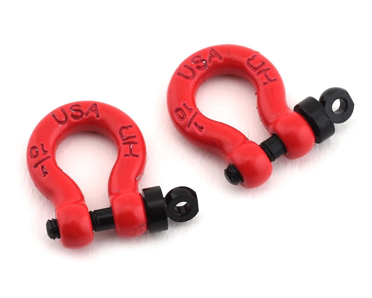 1/10 Scale Aluminum D-Ring Tow Shackle (Red) (2)