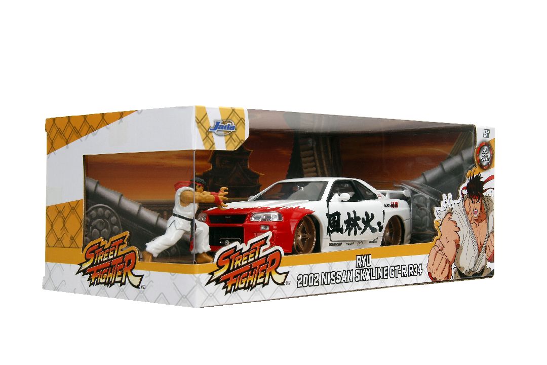 1/24 "Hollywood Rides" - Street Fighter - 2002 Skyline GT-R (R34) w/ Ryu