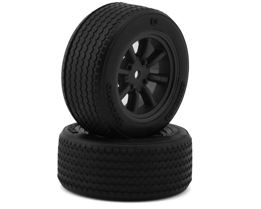 FZ02 Pre-Mounted Tire w/8-Spoke Racing Wheel (Black) (2) w/12mm Hex