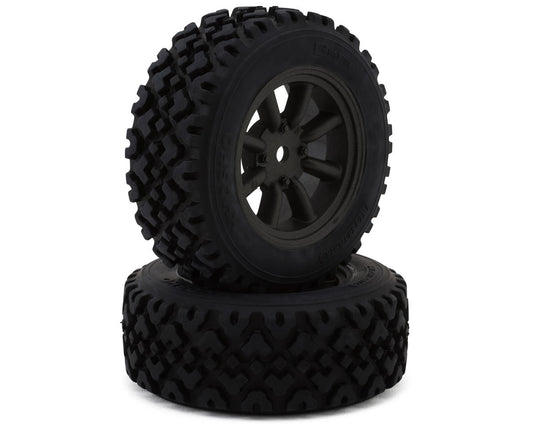 Kyosho FZ02-R Vintage Rally Pre-Mounted Tires (2) (Medium) w/12mm Hex & 8-Spoke Watanabe Wheels