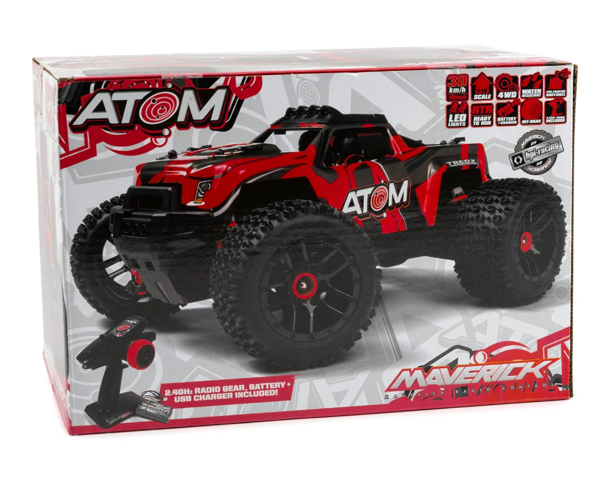 Atom AT1 1/18 RTR 4WD Monster Truck (Red)