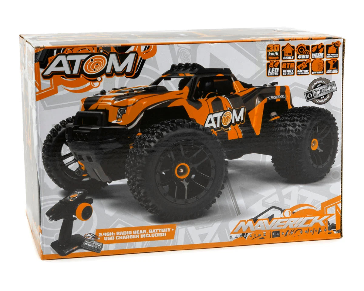 Atom AT1 1/18 RTR 4WD Monster Truck (Orange)