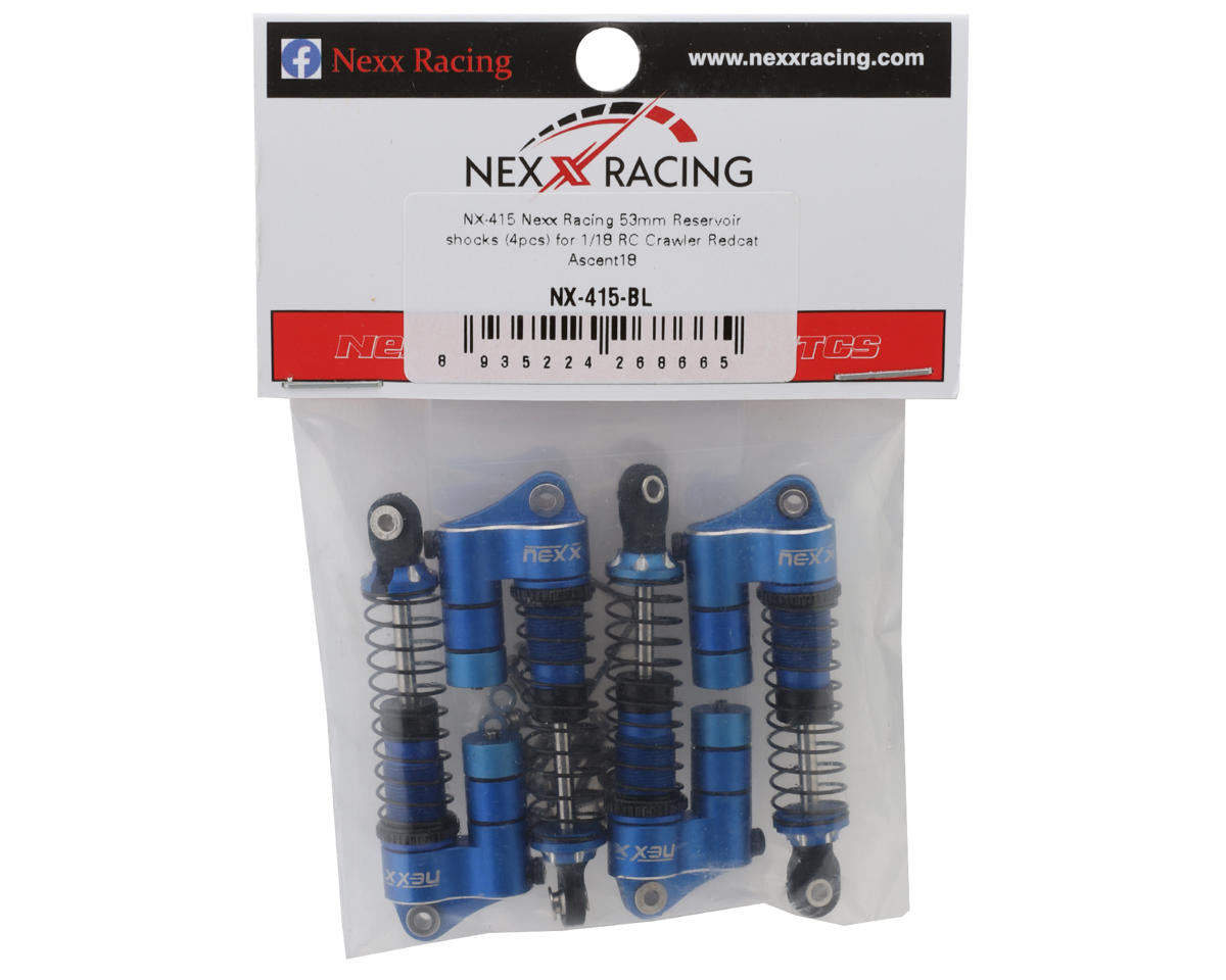 NEXX Racing Redcat Ascent18 Reservoir Aluminum Oil Shocks (Blue) (4) (53mm)