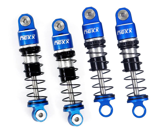 Micro-B Pre-Assembled Aluminum Oil-Filled Shocks (Blue) (4) (Front & Rear)