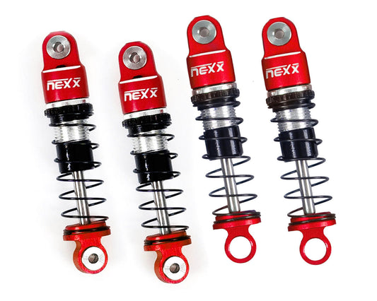 NEXX Racing Losi™ Micro-B Pre-Assembled Aluminum Oil-Filled Shocks (Red) (4) (Front & Rear)