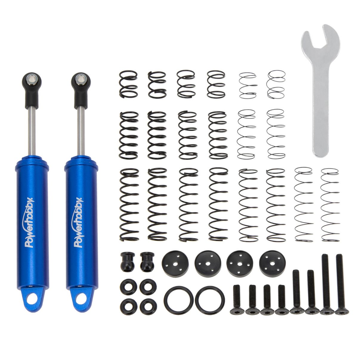 Promatics Two Stage 100mm Internal Spring Shocks, Blue, 2 Shocks