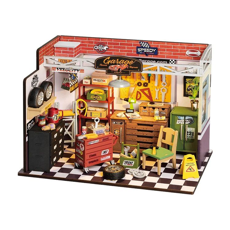 Garage Workshop| Robotime DG165 DIY Dollhouse Miniatures Kit