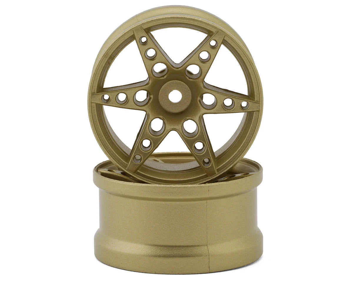 R1 Multi-Spoke Nylon Drift Wheels (Gold) (2) (6mm Offset)