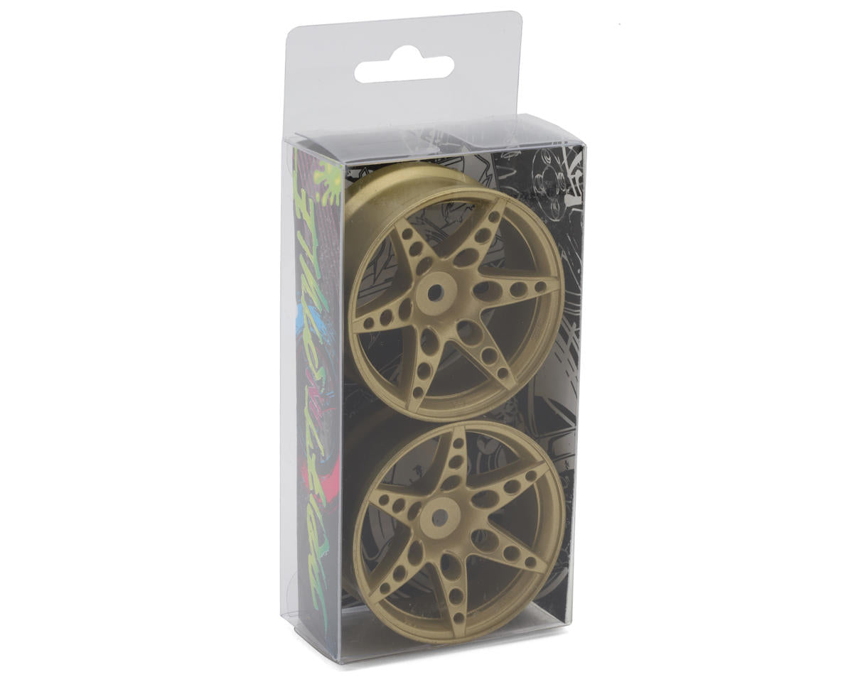 R1 Multi-Spoke Nylon Drift Wheels (Gold) (2) (6mm Offset)