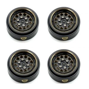 1.0" Black Brass Beadlock Crawler Wheels, for 1/24 and 1/18