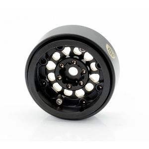 1.0" Black Brass Beadlock Crawler Wheels, for 1/24 and 1/18