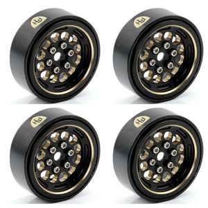 1.0" Black Brass Beadlock Crawler Wheels, for 1/24 and 1/18