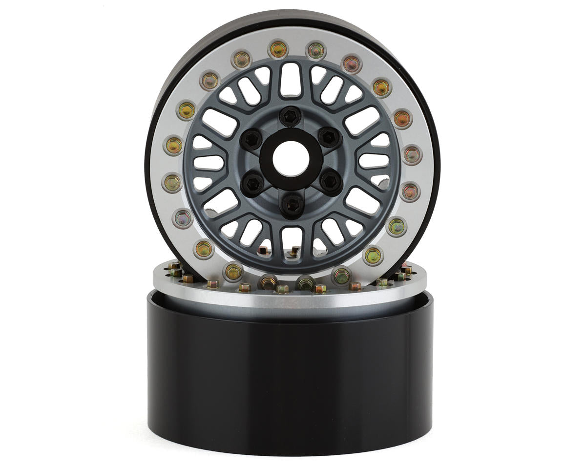 Mesh 1.9" Beadlock Crawler Wheels Grey (2)