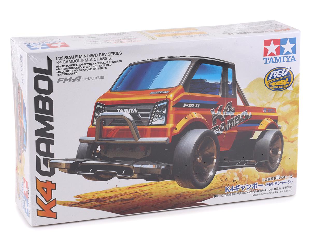 Tamiya 1/32 JR K4 Gambol FM-A Chassis Mini 4WD Kit (Metallic Orange)