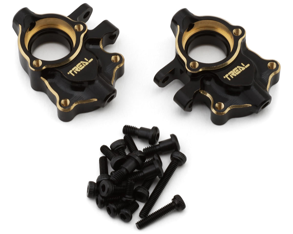 Redcat Ascent-18 Brass Front Steering Knuckles/Inner Portal Covers (Black) (2) (27g)