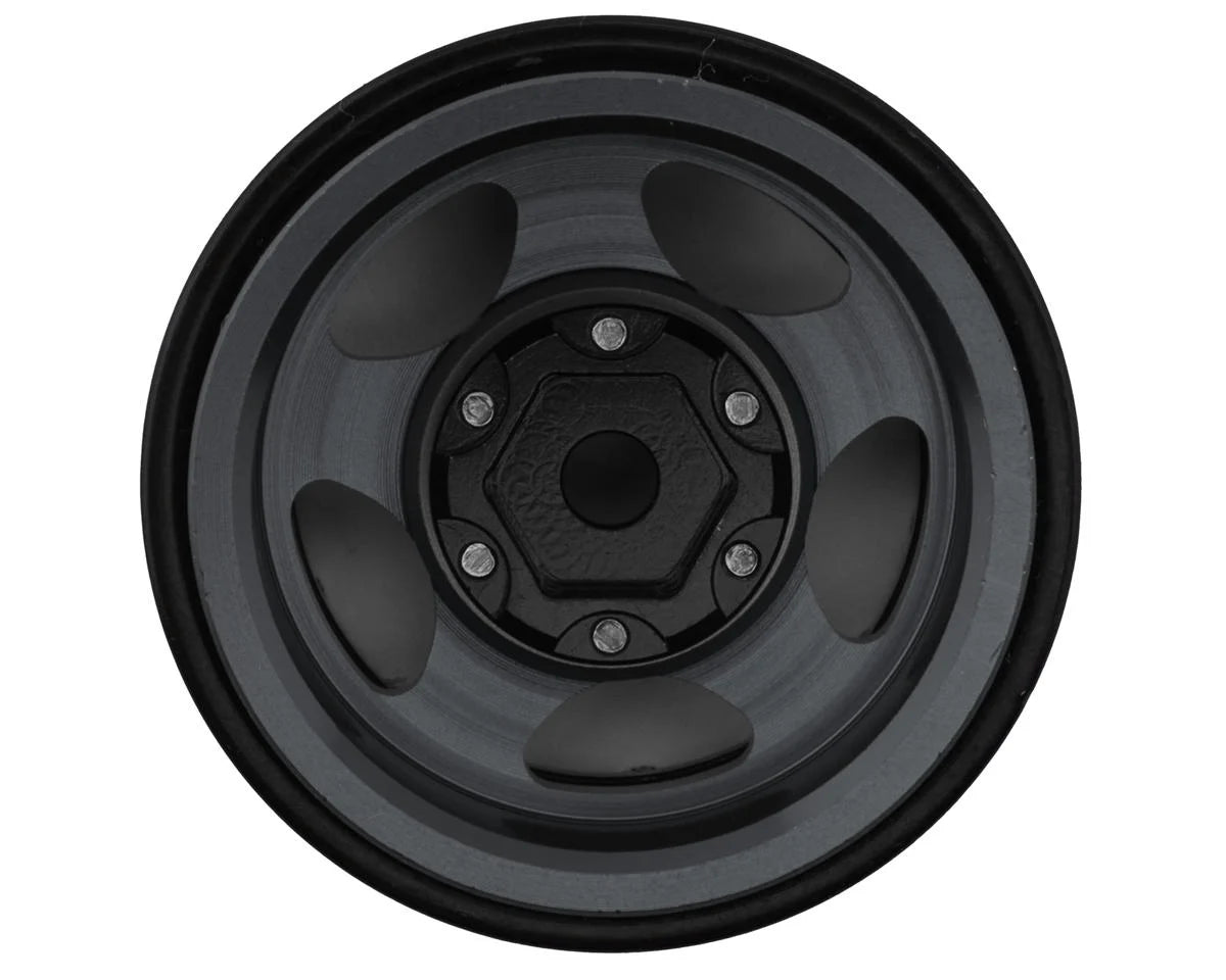5-Spoke Beadlock Wheels 1.0" (Black/Grey) (4) (22.4g)