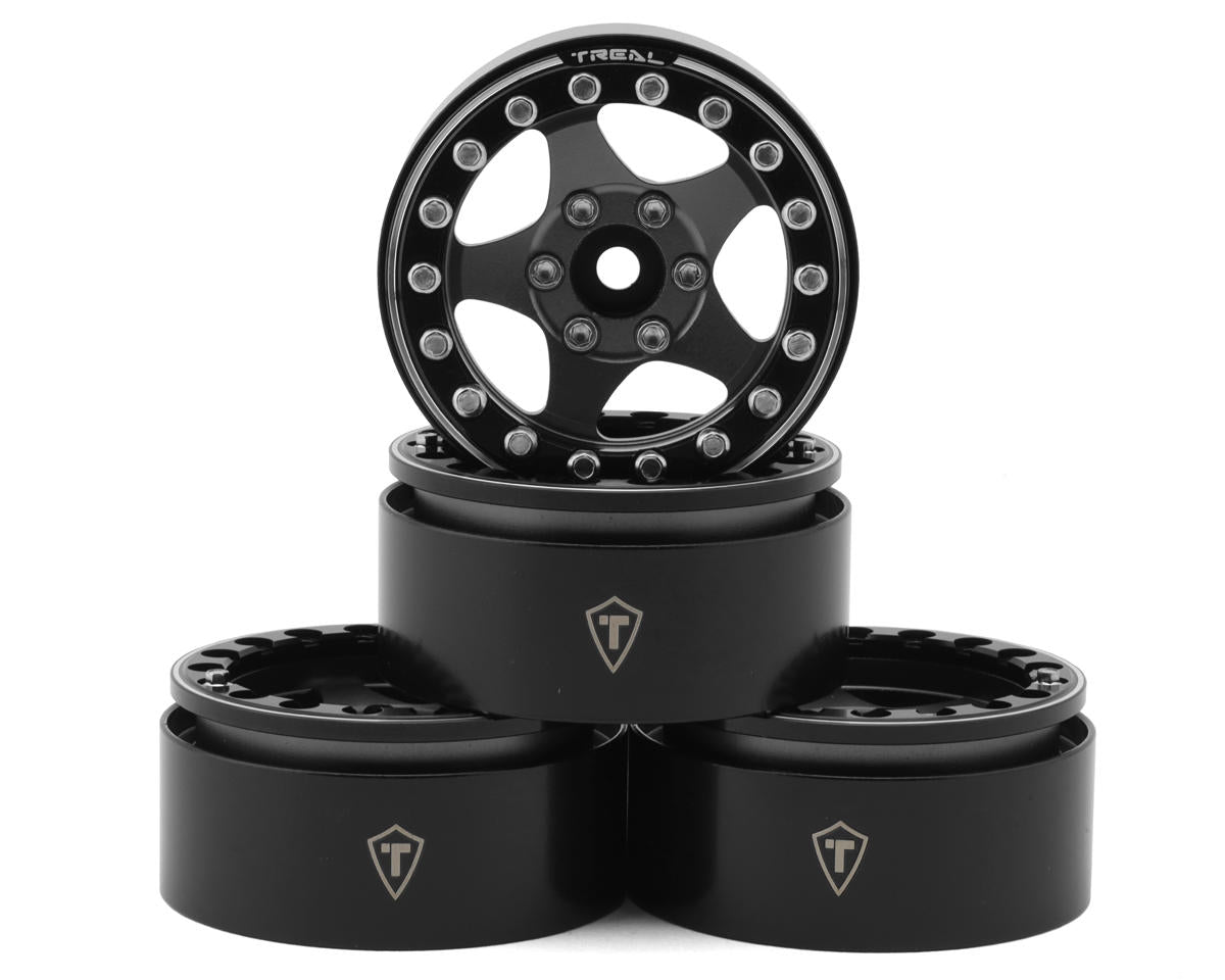 Type E 1.9" Classic 5-Spoke Beadlock Wheels (Grey/Black) (x4)