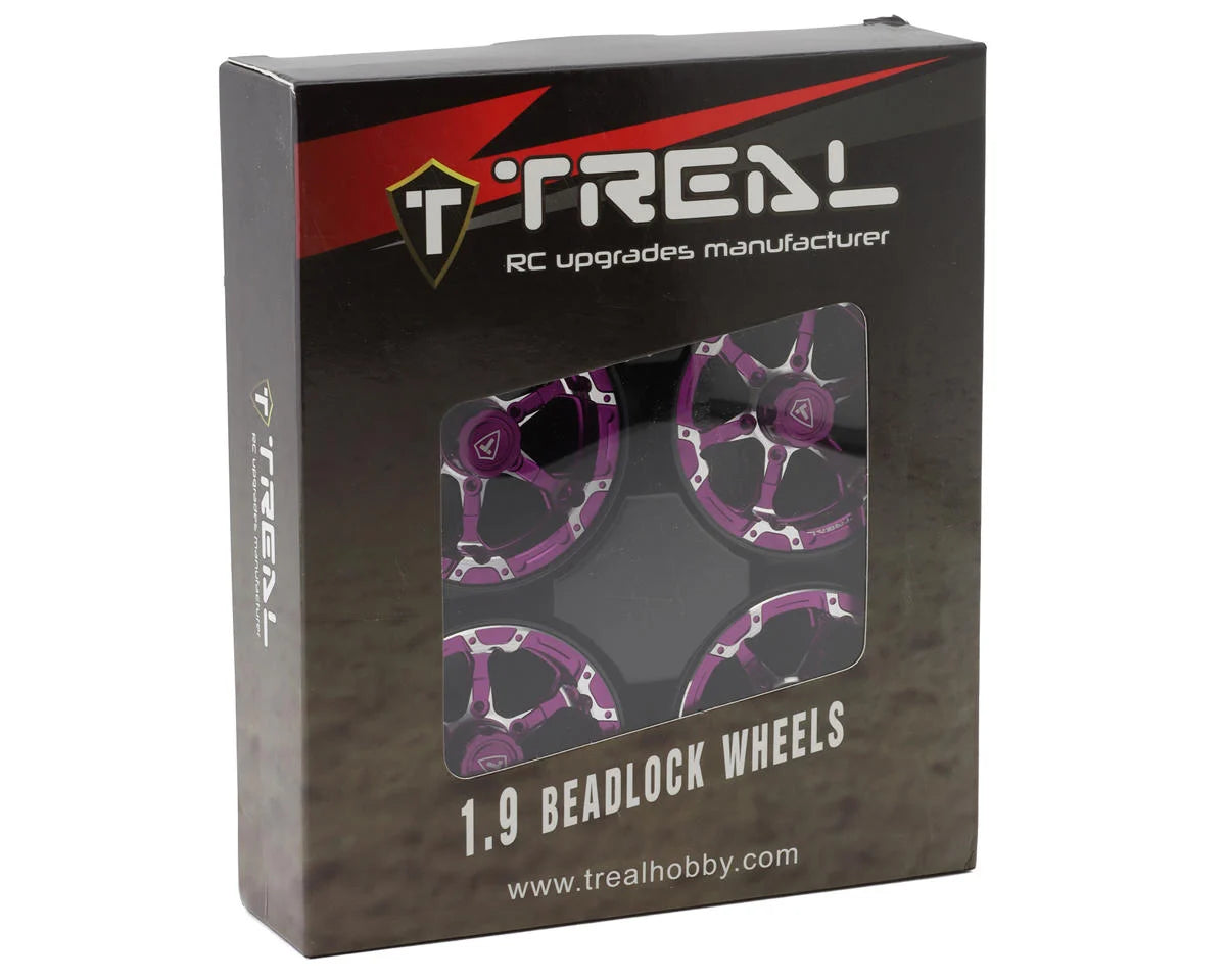 Type 4P 1.9" 6-Spoke Beadlock Wheels (Purple) (4)