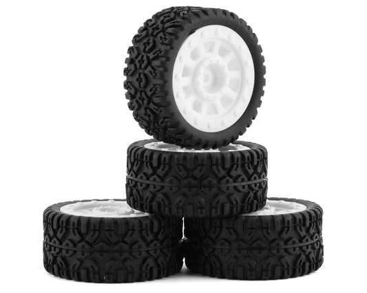 1/16 Pre-Mounted Treaded Tires (White) (4) (w/9mm Hex)