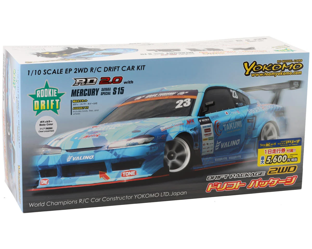 RD2.0 "Rookie Drift" 1/10 RWD Drift Car Kit (Clear) w/Mercury Sayaka Special S15 Body